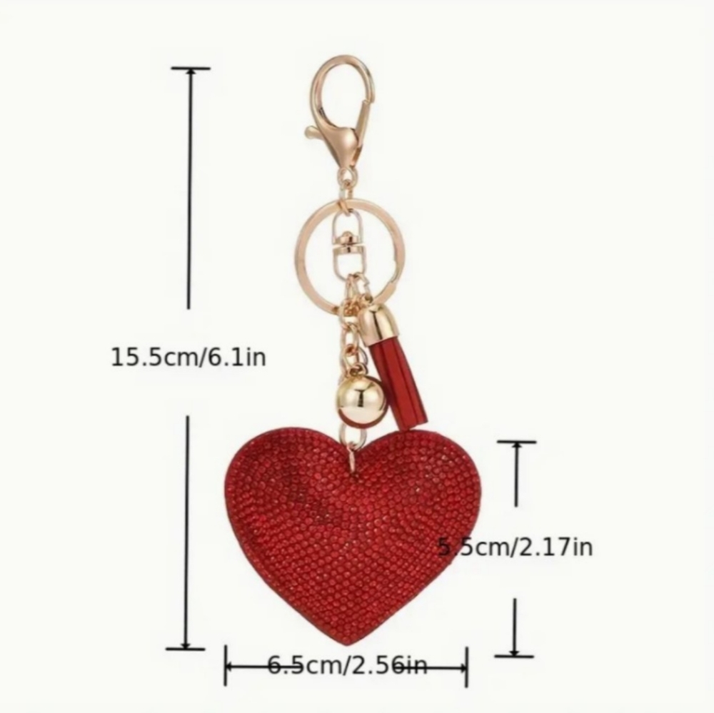 Red Heart Keyring - Picture 3 of 4